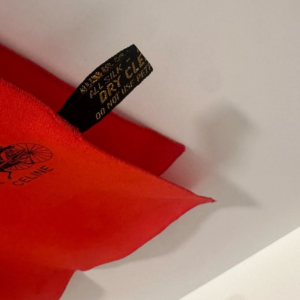Celine Silk Scarf | Red | One Size - Picture 4 of 5